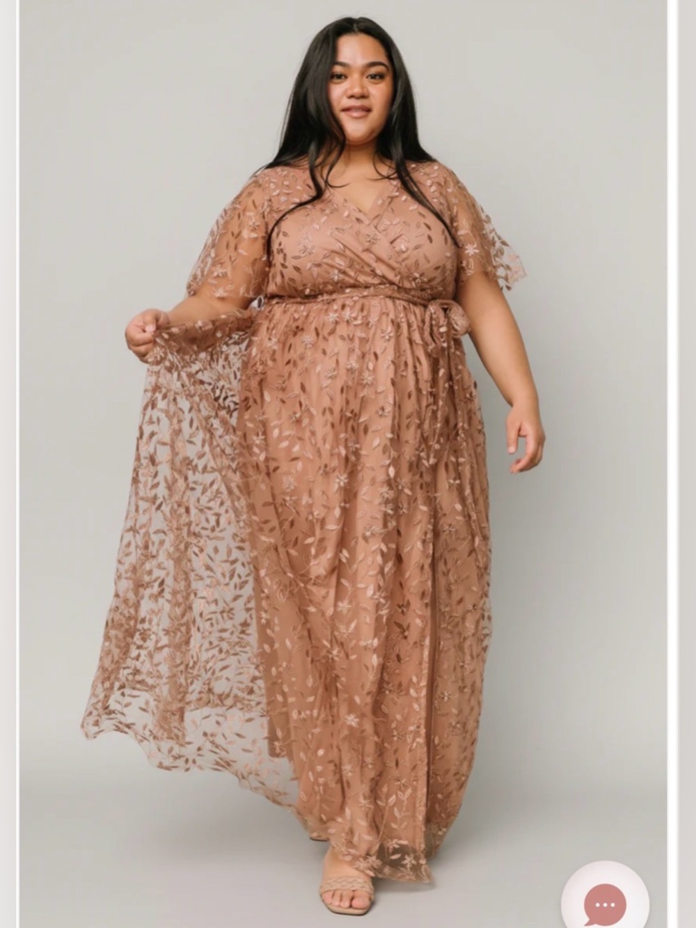 Baltic Born Marseille Embossed Maxi Dress Nude Rose